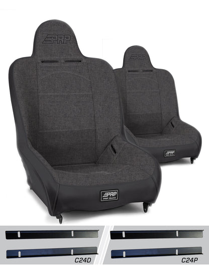 PRP Seats PRP Premier High Back Suspension Seats Kit for 03-06 Jeep Wrangler TJ (Pair) - Gray
 A100110-C24-54