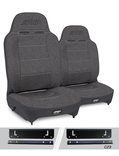 PRP Seats PRP 97-02 Jeep Wrangler TJ High Back Reclining Suspension Seats Kit- Gray A130110-C23-54