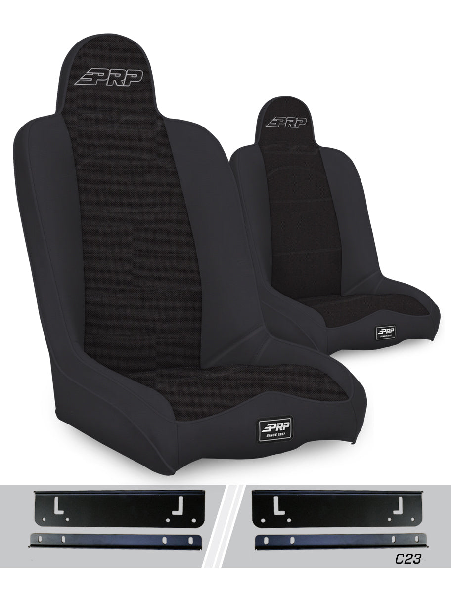 PRP Seats PRP 97-02 Jeep Wrangler TJ Daily Driver High Back Suspension Seats Kit (Pair) - Black

 A140110-C23-50