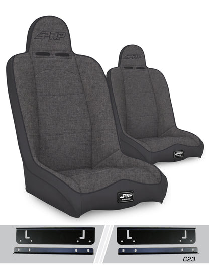 PRP Seats PRP Jeep Wrangler CJ7/YJ Daily Driver High Back Suspension Seats Kit (Pair) - Gray
 A140110-C23-54