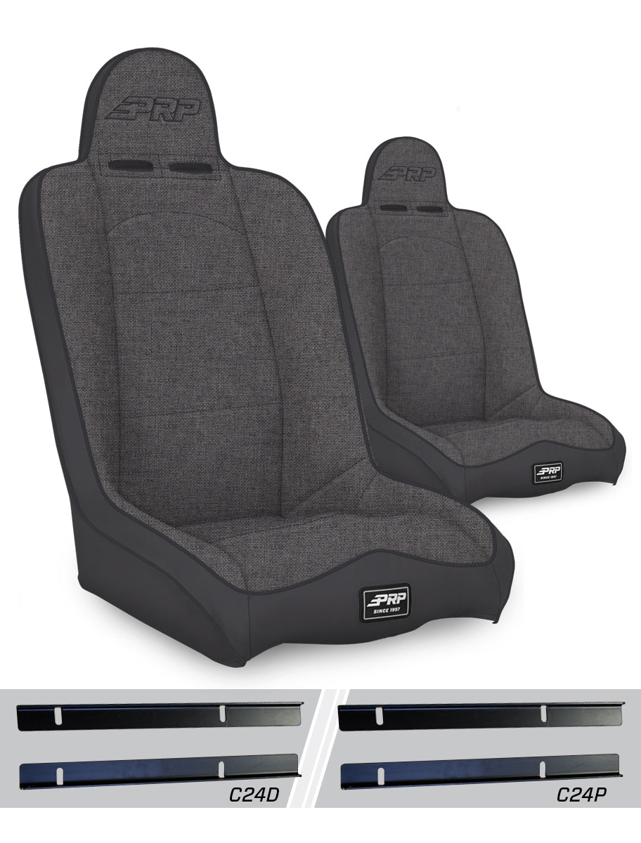 PRP Seats PRP Daily Driver High Back Suspension Seats Kit for 03-06 Jeep Wrangler TJ (Pair) - Gray
 A140110-C24-54