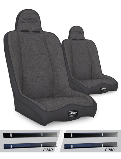 PRP Seats PRP Daily Driver High Back Suspension Seats Kit for 03-06 Jeep Wrangler TJ (Pair) - Gray
 A140110-C24-54