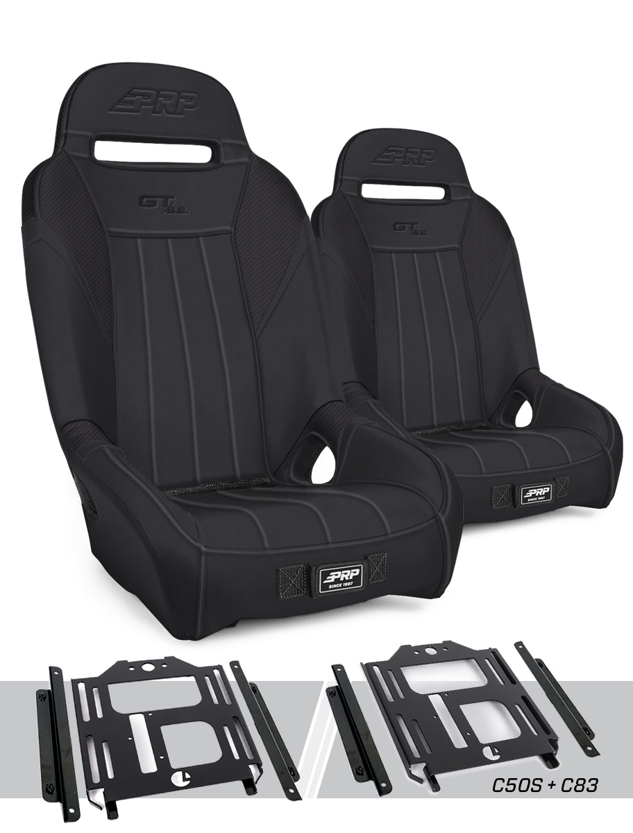 PRP Seats PRP Polaris RZR 570, 800, 900 GT/S.E. Suspension Seats Kit (Pair) - Black
 A5701-PORXP-C50S-201