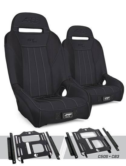 PRP Seats PRP Polaris RZR 570, 800, 900 GT/S.E. Suspension Seats Kit (Pair) - Black
 A5701-PORXP-C50S-201