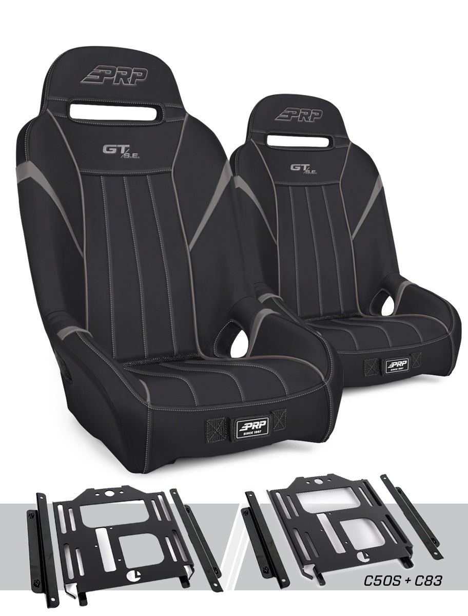 PRP Seats PRP Polaris RZR 570 GT/S.E. Suspension Seats Kit (Pair) - Black & Gray
 A5701-PORXP-C50S-203