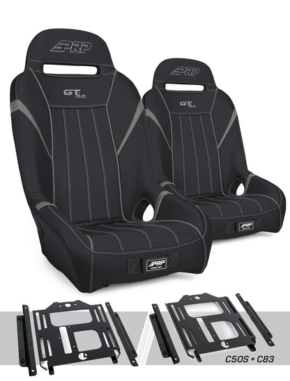 PRP Seats PRP Polaris RZR 570 GT/S.E. Suspension Seats Kit (Pair) - Black & Gray
 A5701-PORXP-C50S-203