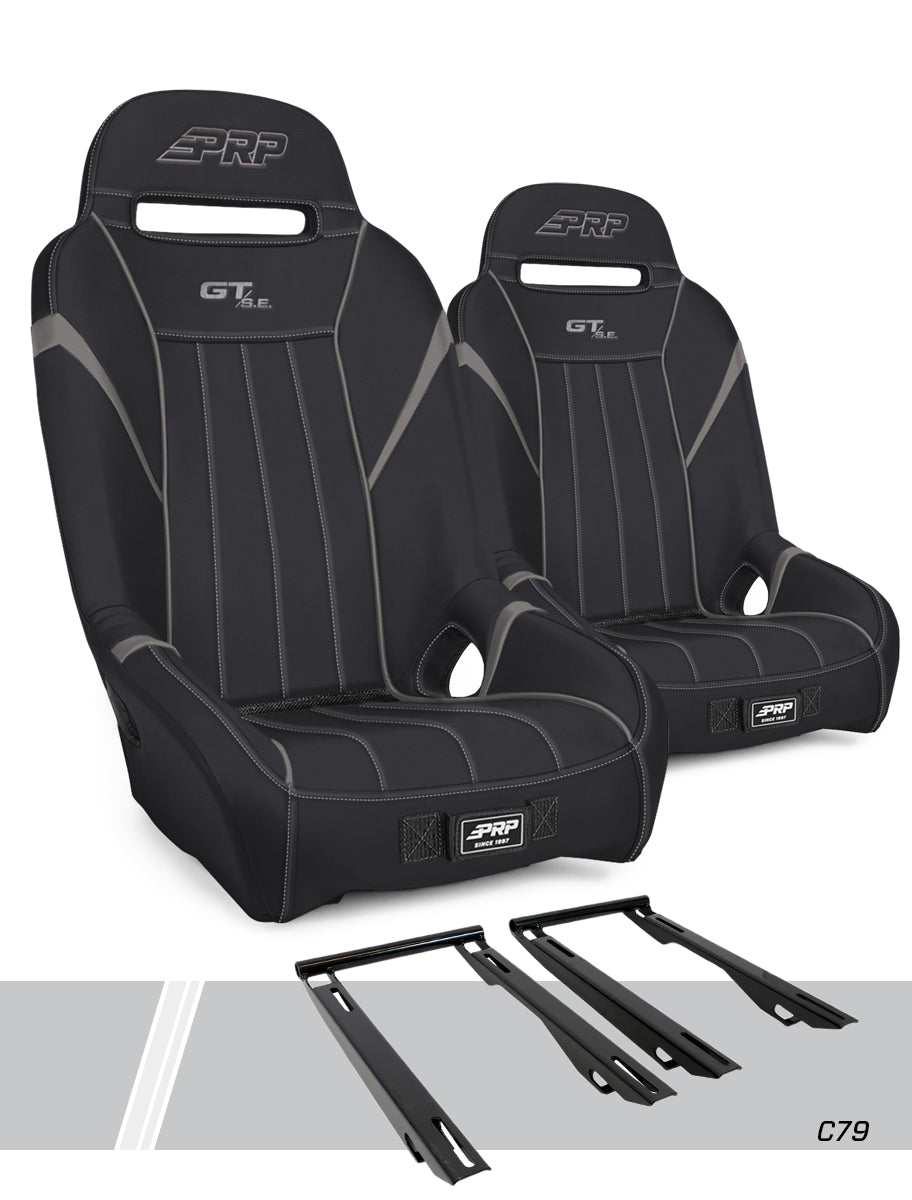 PRP Seats PRP Polaris RZR PRO XP, PRO R, Turbo R GT/S.E. Suspension Seats Kit (Pair) - Black & Gray
 A5701-PORXP-C79-203