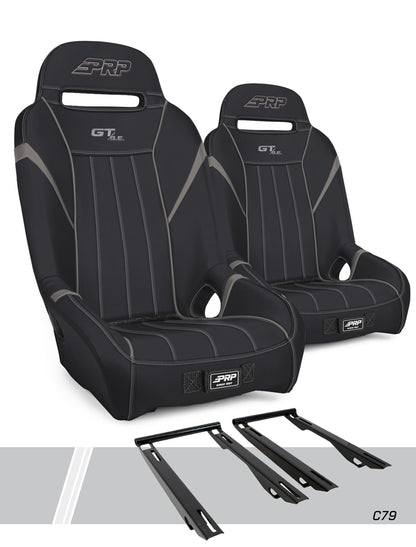 PRP Seats PRP Polaris RZR PRO XP, PRO R, Turbo R GT/S.E. Suspension Seats Kit (Pair) - Black & Gray
 A5701-PORXP-C79-203