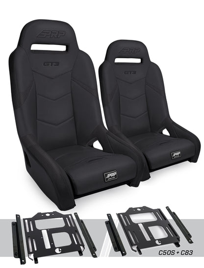 PRP Seats PRP Polaris RZR 570 GT3 Suspension Seats Kit (Pair) - Black
 A7301-PORXP-C50S-201