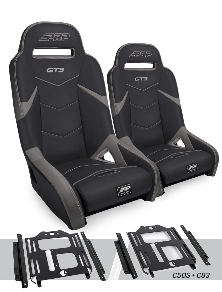 PRP Seats PRP Polaris RZR 570 GT3 Suspension Seats Kit (Pair) - Black & Gray

 A7301-PORXP-C50S-203