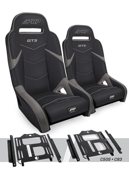 PRP Seats PRP Polaris RZR 570 GT3 Suspension Seats Kit (Pair) - Black & Gray

 A7301-PORXP-C50S-203