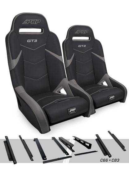 PRP Seats PRP Honda Talon GT3 Suspension Seats Kit (Pair) - Black & Gray
 A7301-PORXP-C66-203