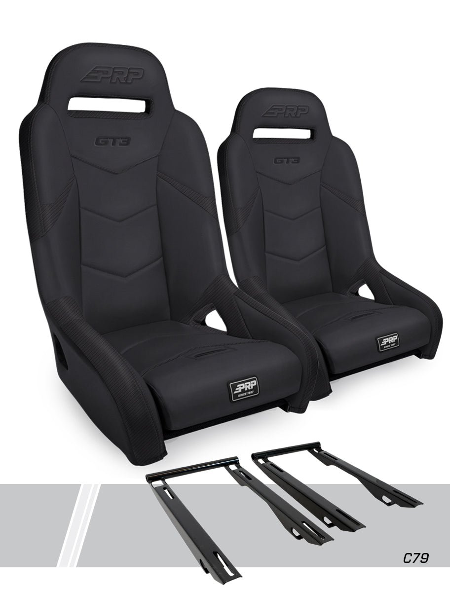 PRP Seats 2020+ Polaris RZR PRO XP, PRO R, Turbo R GT3 Suspension Seats Kit - Black (Pair) A7301-PORXP-C79-201