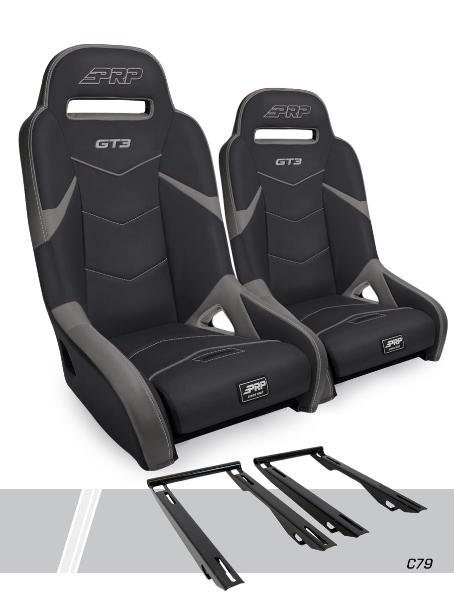 PRP Seats PRP Polaris RZR PRO XP GT3 Suspension Seats Kit (Pair) - Black & Gray
 A7301-PORXP-C79-203