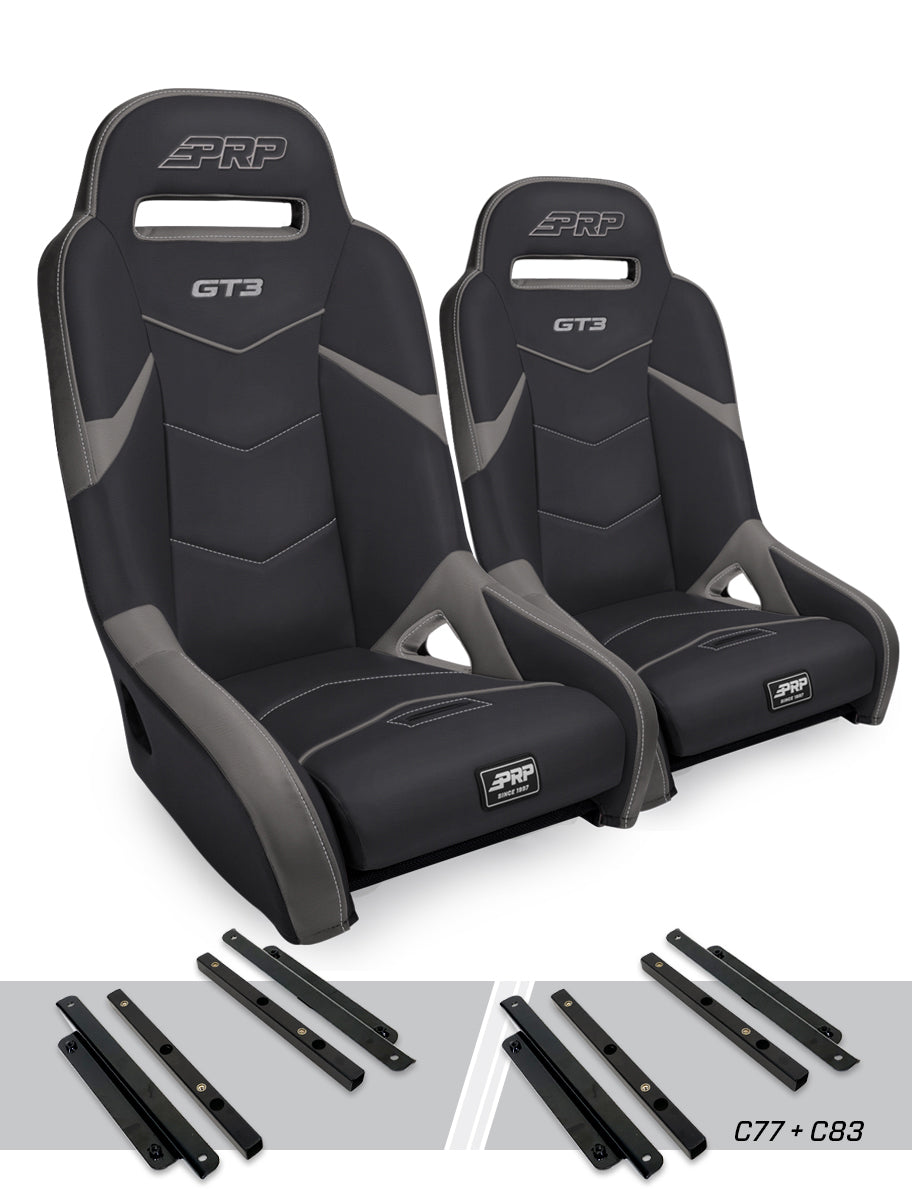 PRP Seats PRP Polaris General GT3 Suspension Seats Kit (Pair) - Black & Gray
 A7301-PORXP-C83-203