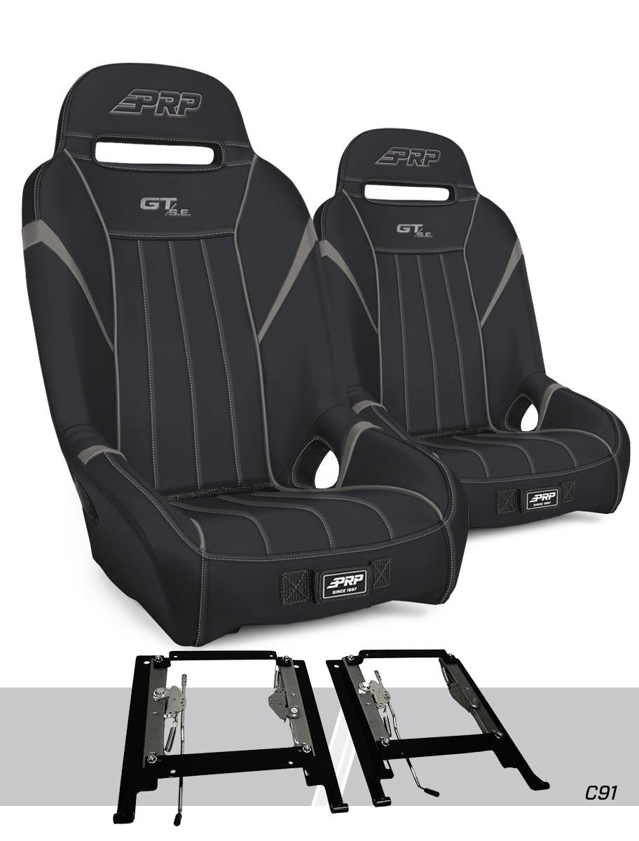 PRP Seats PRP GT3 Suspension Seats Kit for Can-Am Maverick X3 (Pair) - Black & Gray
 A7301-PORXP-C86-203