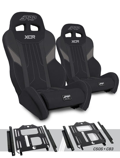 PRP Seats PRP Polaris RZR 570 XCR Suspension Seats Kit (Pair) - Black & Gray
 A8001-PORXP-C50S-203