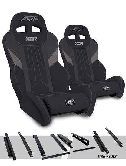 PRP Seats PRP Honda Talon XCR Suspension Seats Kit (Pair) - Black & Gray
 A8001-PORXP-C66-203