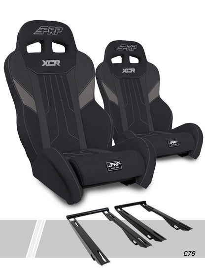 PRP Seats PRP Polaris RZR PRO XP XCR Suspension Seats Kit (Pair) - Black & Gray
 A8001-PORXP-C79-203