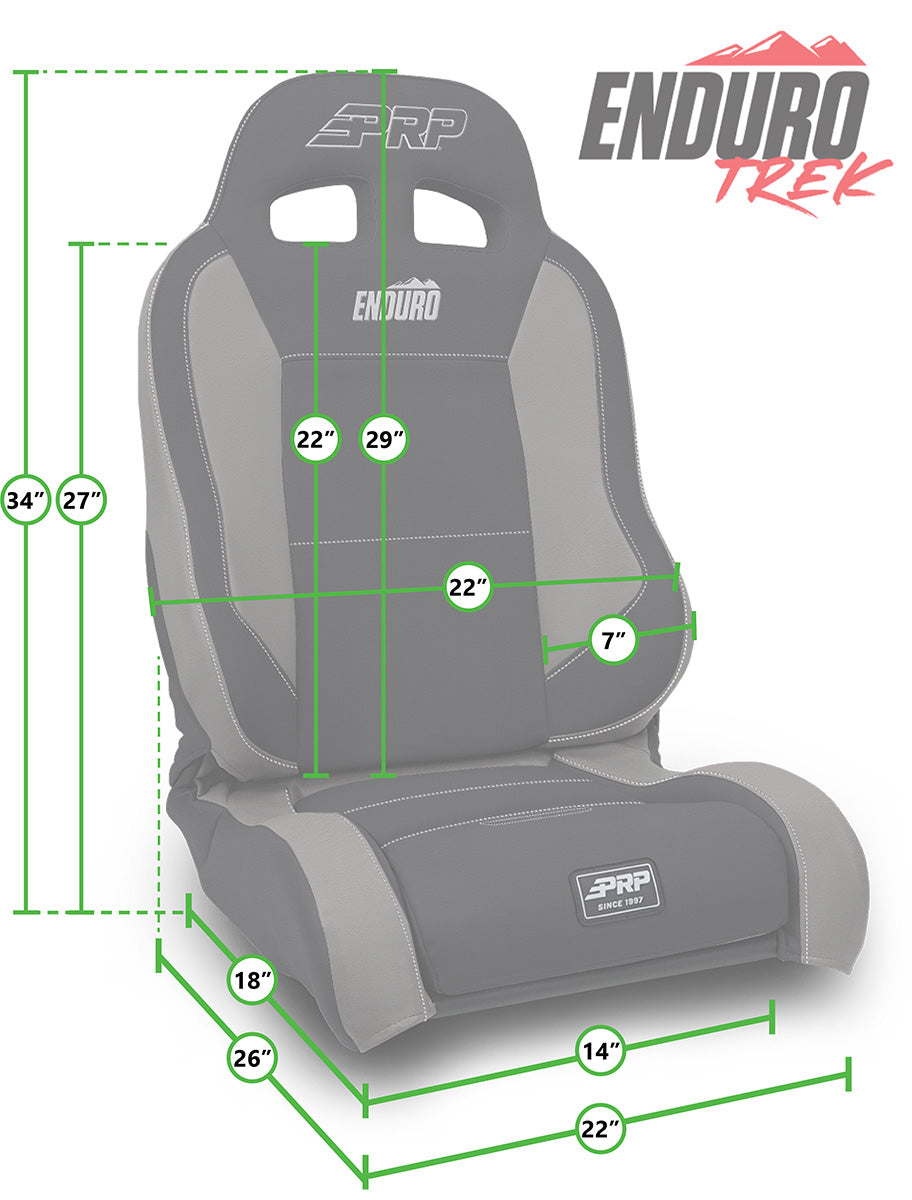 PRP Seats PRP 97-02 Jeep Wrangler TJ Enduro Elite Suspension Seat Trek Edition Kit A89010-C23-50