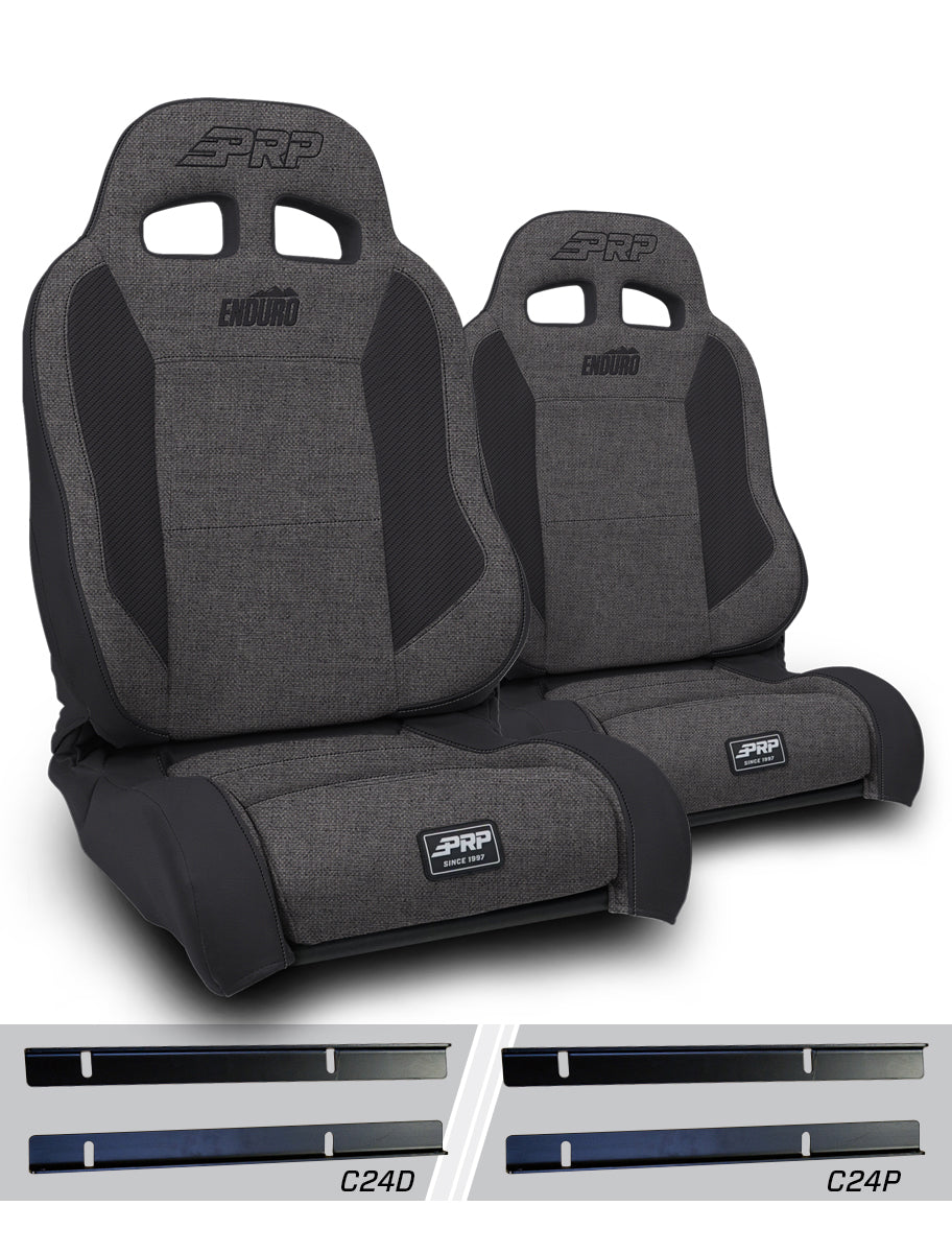 PRP Seats PRP 03-06 Jeep Wrangler TJ Enduro Elite Suspension Seat Trek Edition - Gray (Pair) A89010-C24-54