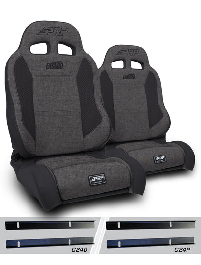 PRP Seats PRP 03-06 Jeep Wrangler TJ Enduro Elite Suspension Seat Trek Edition - Gray (Pair) A89010-C24-54