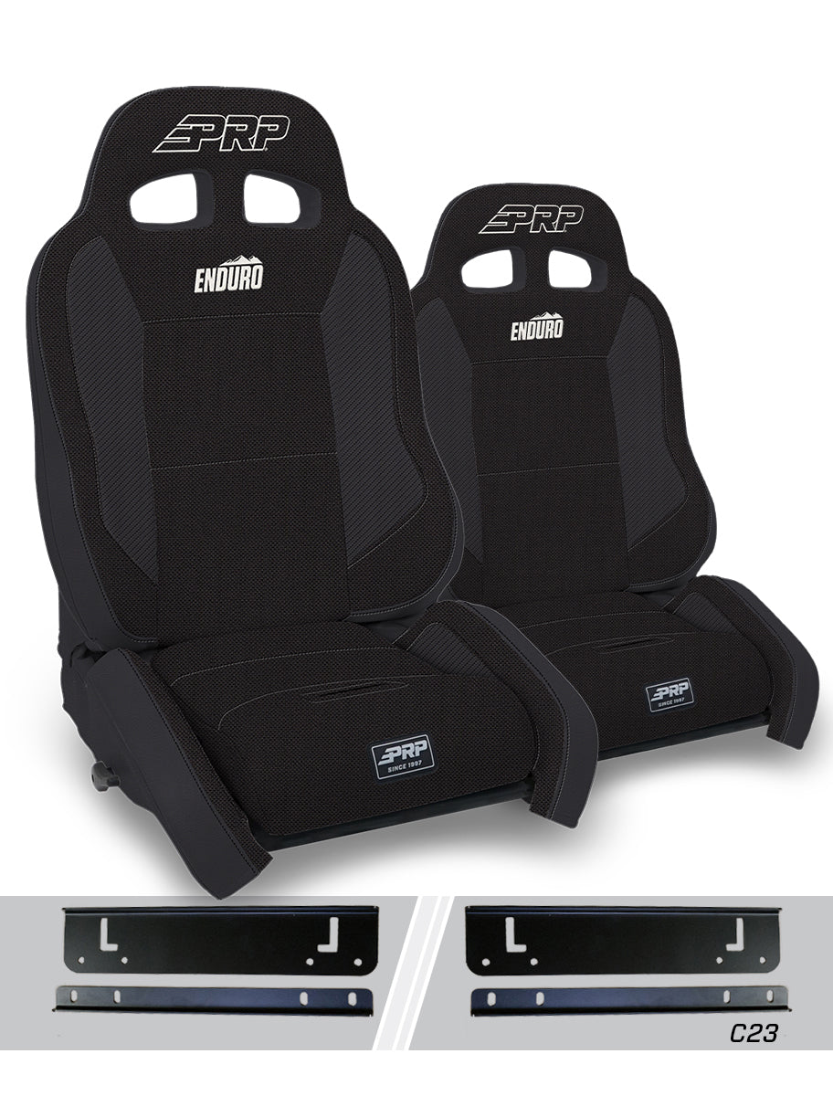 PRP Seats 97-02 Jeep Wrangler TJ Enduro Elite Suspension Seat Crawl Edition (Pair) - Black A90010-C23-50