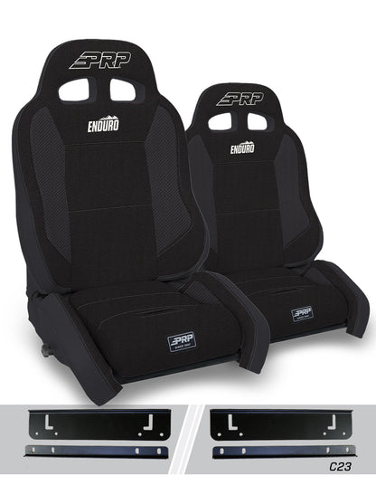 PRP Seats 97-02 Jeep Wrangler TJ Enduro Elite Suspension Seat Crawl Edition (Pair) - Black A90010-C23-50