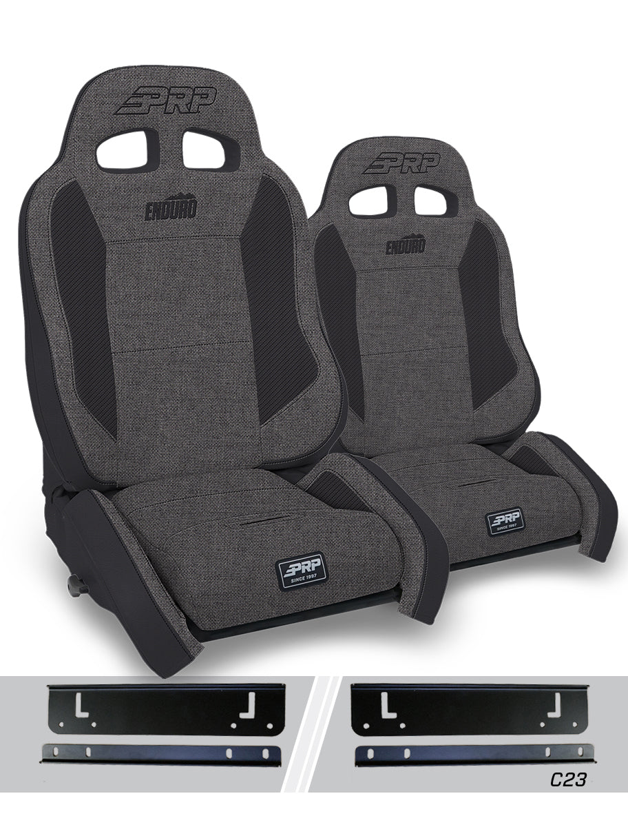 PRP Seats PRP 97-02 Jeep Wrangler TJ Enduro Elite Suspension Seat Crawl Edition - Gray (Pair) A90010-C23-54