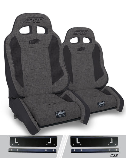 PRP Seats PRP 97-02 Jeep Wrangler TJ Enduro Elite Suspension Seat Crawl Edition - Gray (Pair) A90010-C23-54