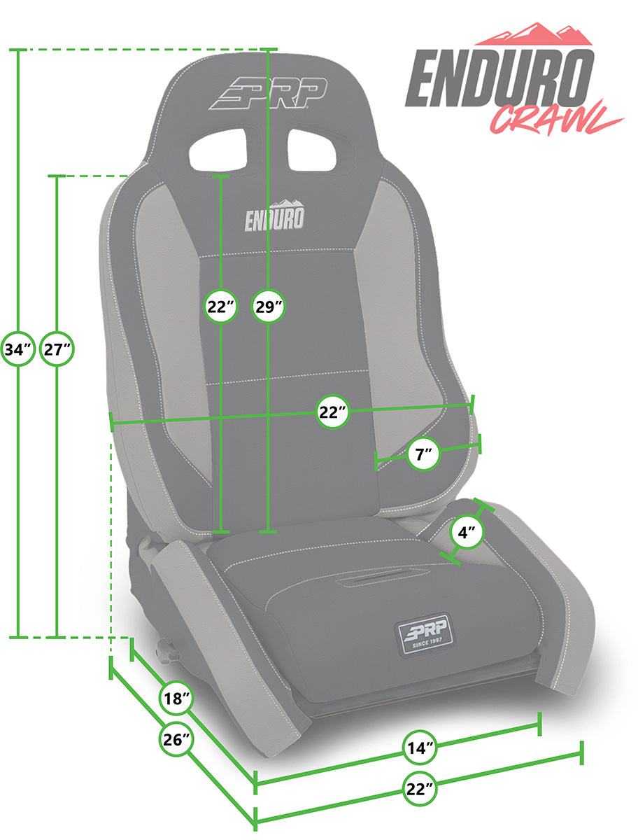 PRP Seats PRP 97-02 Jeep Wrangler TJ Enduro Elite Suspension Seat Crawl Edition - Gray (Pair) A90010-C23-54