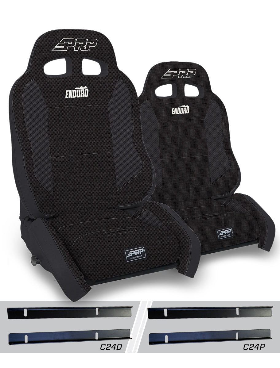 PRP Seats PRP 03-06 Jeep Wrangler TJ Enduro Elite Suspension Seat Crawl Edition - Black (Pair) A90010-C24-50