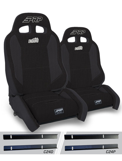 PRP Seats PRP 03-06 Jeep Wrangler TJ Enduro Elite Suspension Seat Crawl Edition - Black (Pair) A90010-C24-50