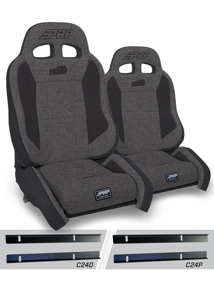 PRP Seats PRP 03-06 Jeep Wrangler TJ Enduro Elite Suspension Seat Crawl Edition - Gray (Pair) A90010-C24-54