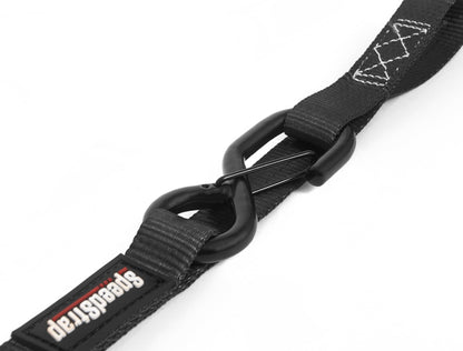 SpeedStrap 1In x 15Ft Ratchet Tie Down w/ Snap FtSFt Hooks w/ Soft Tie (2 Pack) - Black 11801-2