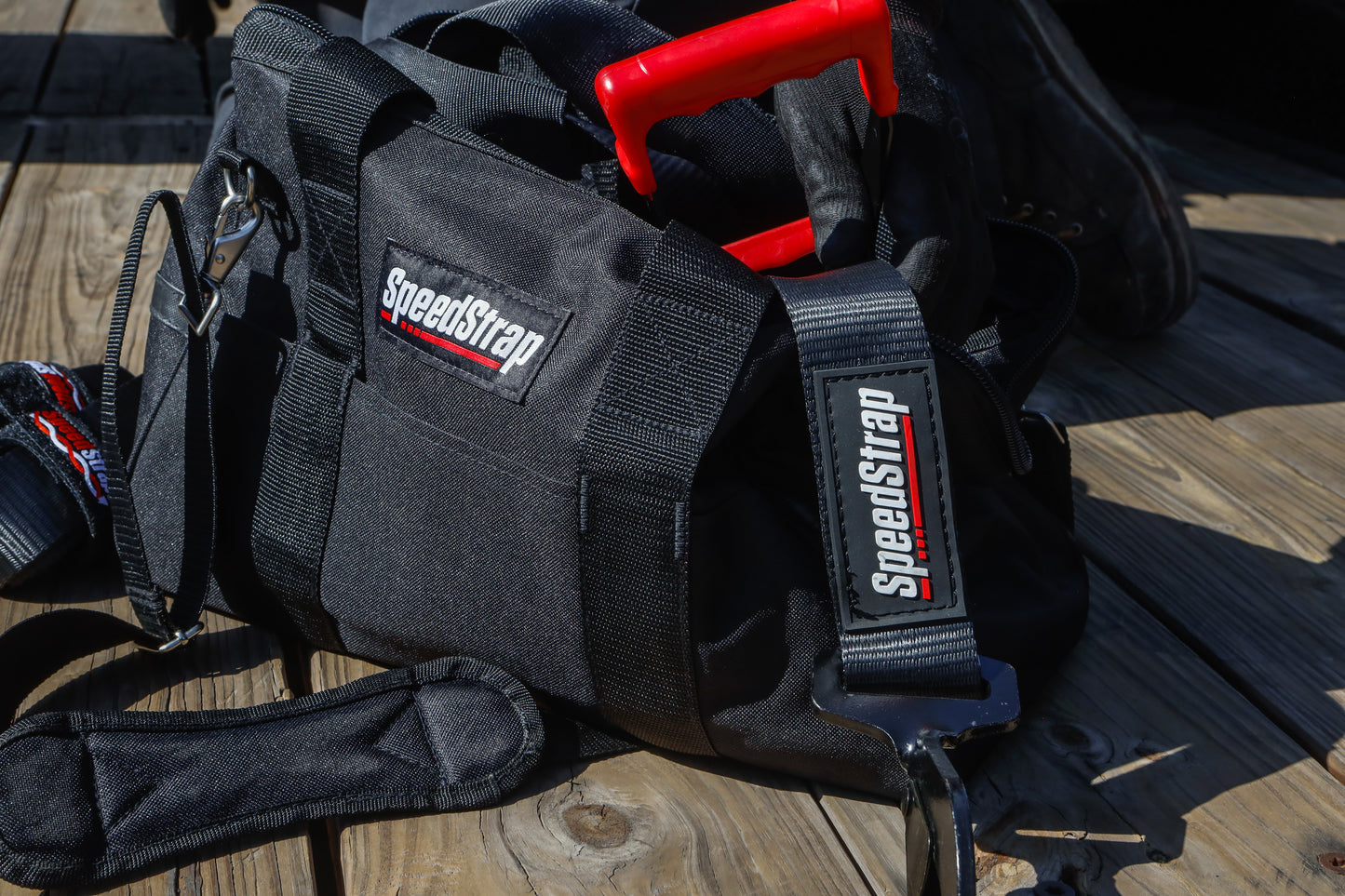 SpeedStrap 2In x 10Ft Ratchet Tie Down w/ Twisted Snap Hooks & Axle Strap Combo - Black 27011