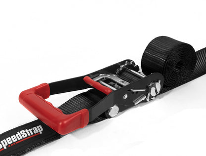 SpeedStrap 2In x 10Ft Ratchet Tie Down w/ Twisted Snap Hooks & Axle Strap Combo - Black 27011
