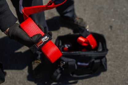 SpeedStrap 2In x 10Ft Ratchet Tie Down w/ Twisted Snap Hooks & Axle Strap Combo - Red 27013