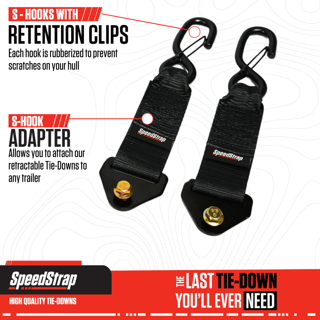 SpeedStrap 2in x 10in S-Hook Adapters for Retractable Tie-Down Straps (2 Pack) 28500-SH