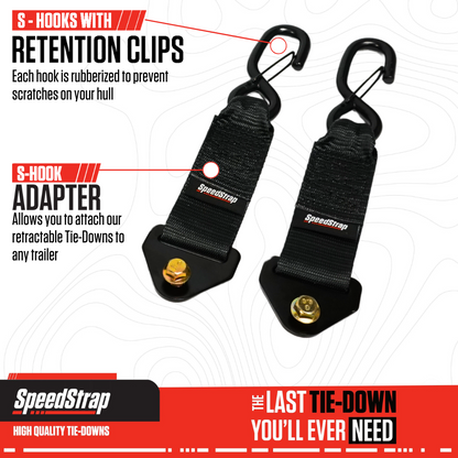 SpeedStrap 2in x 10in S-Hook Adapters for Retractable Tie-Down Straps (2 Pack) 28500-SH
