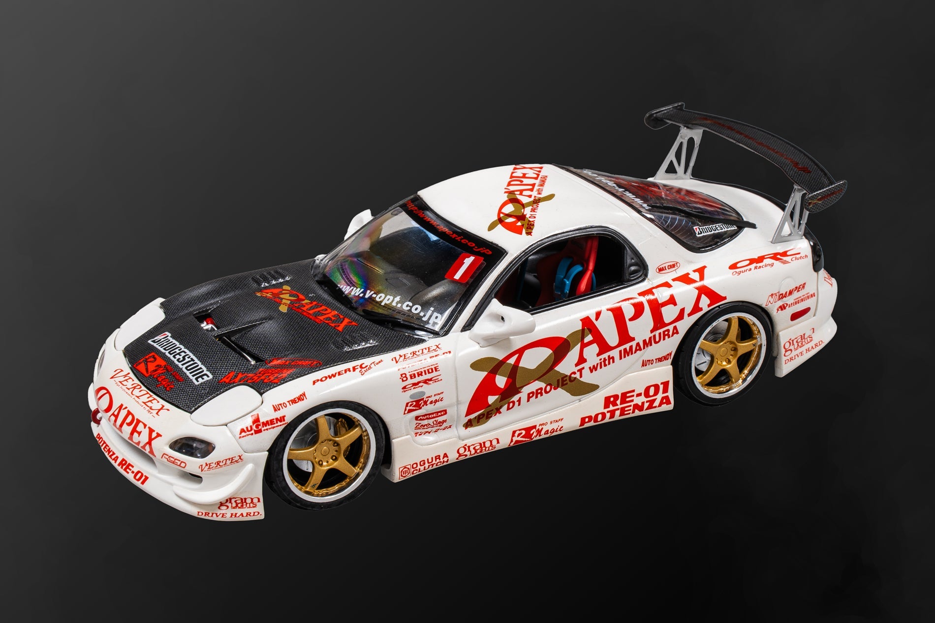 A'PEXi - RX-7 FD3S APEX D1GP Project - AUTO PRO SHOP 1/24 Scale Die Cast Metal