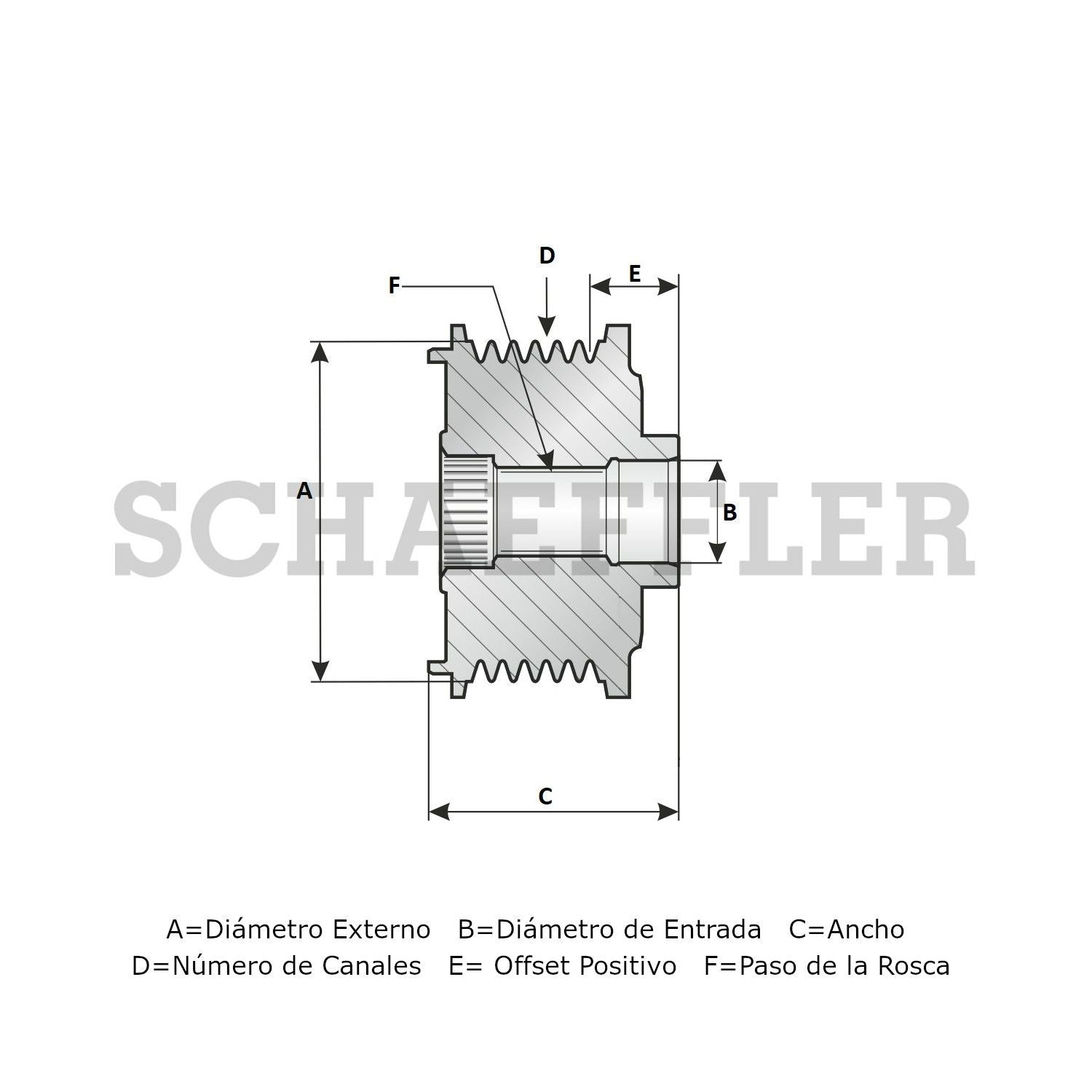 INA US Alternator Decoupler Pulley  top view frsport EA0130