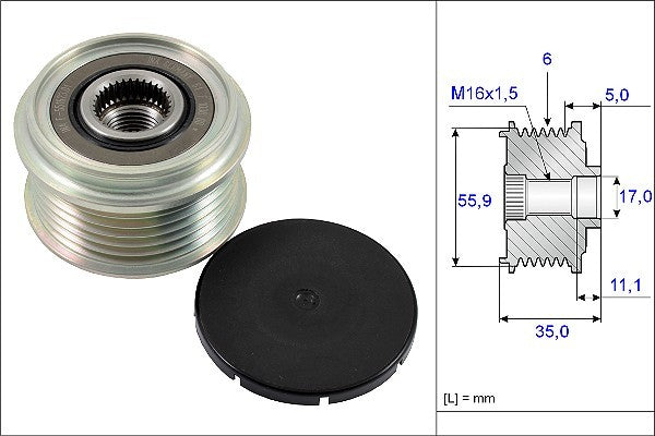 INA US INA BDC FEAD overruning alternator pulley EA0222