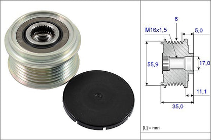 INA US INA BDC FEAD overruning alternator pulley EA0222