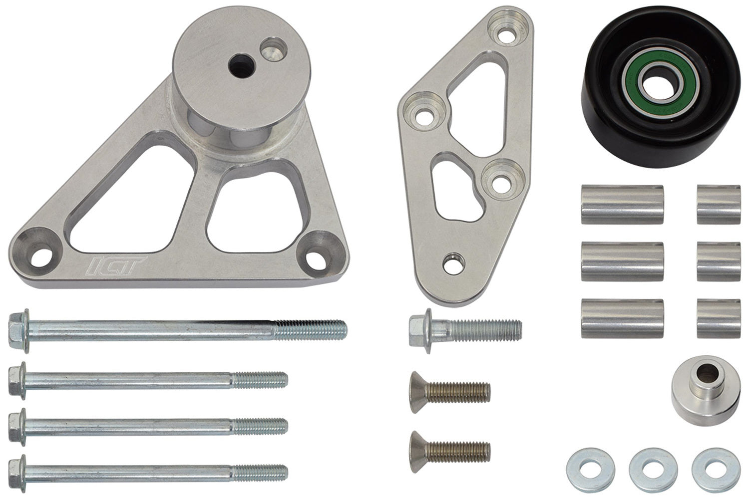 ICT Billet LS Truck 6 Rib LSA Super charger Tensioner / Idle Belts and Pulleys Idler Pulley Brackets main image