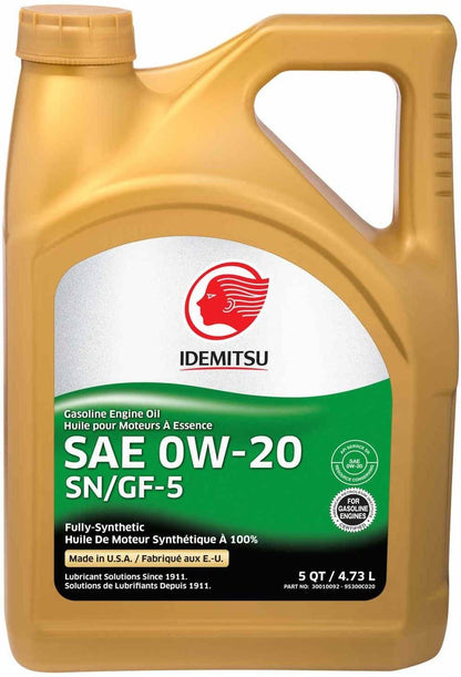 Idemitsu Premium Synthetic Engine Oil 0W-20 1 Gallon