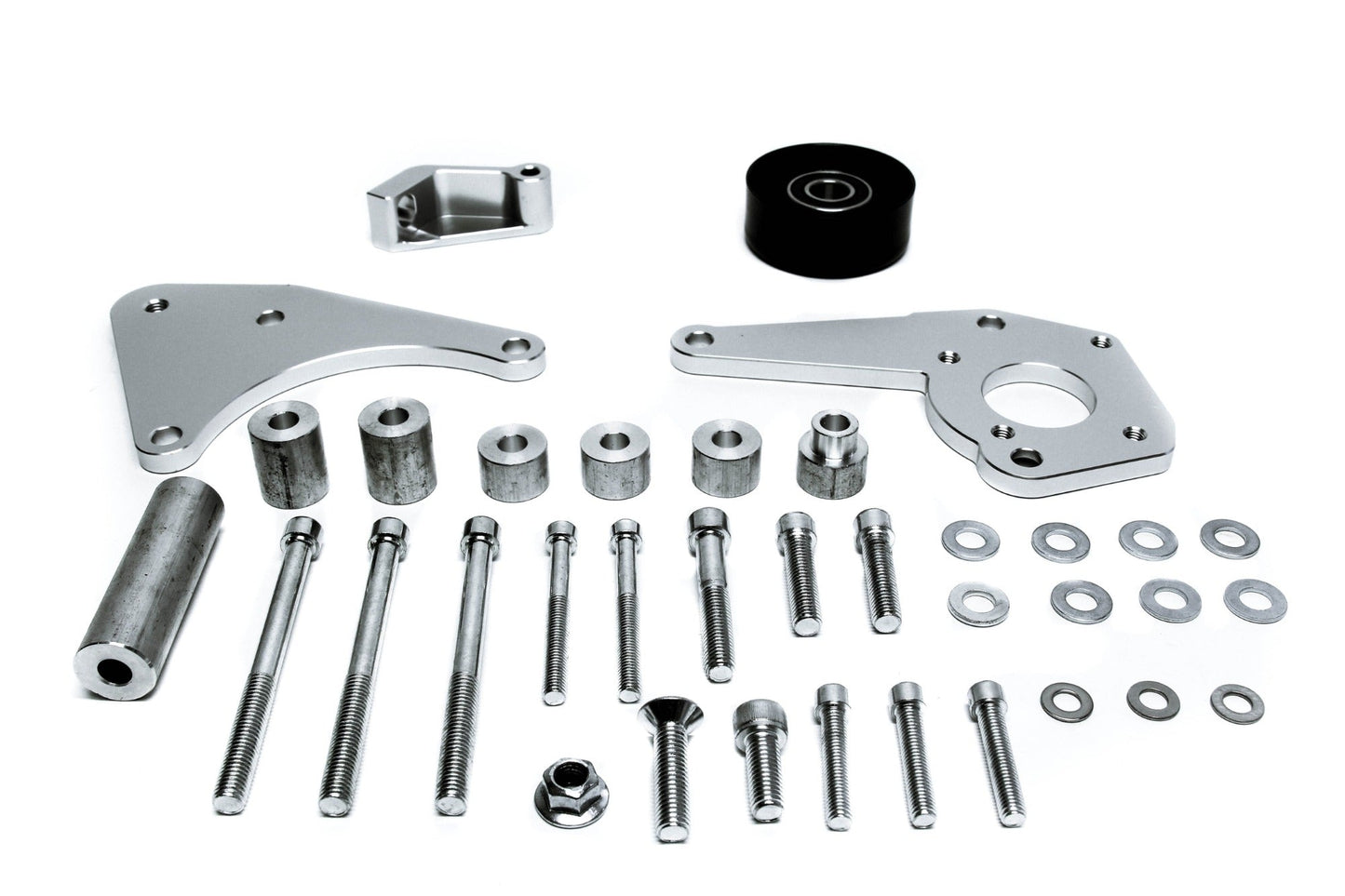 PrivateLabelMfg Precision Works LS Power Steering & Alternator Bracket Low Mount LSX LS1 LS2 LS3 V3