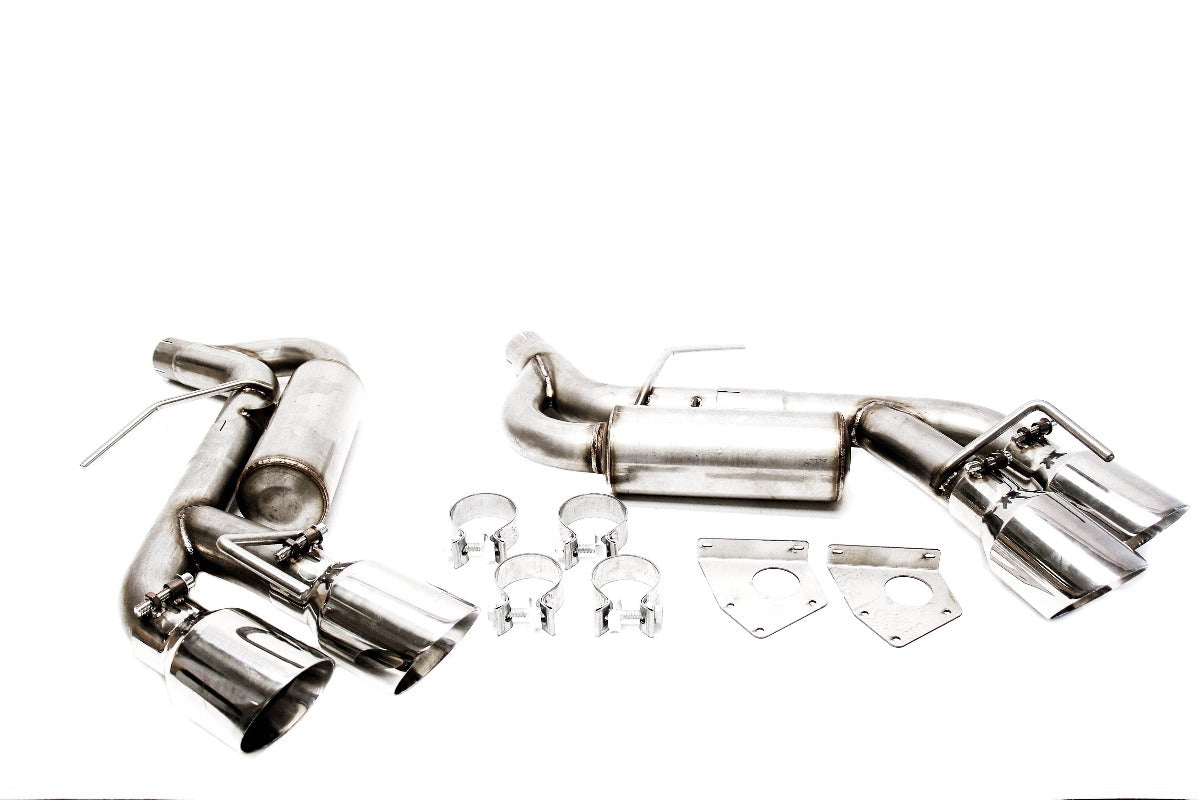 PrivateLabelMfg Axle Back Muffler Delete Chevy Camaro V6 3.6L 2016 - 2022 Stainless Steel Quad Tips