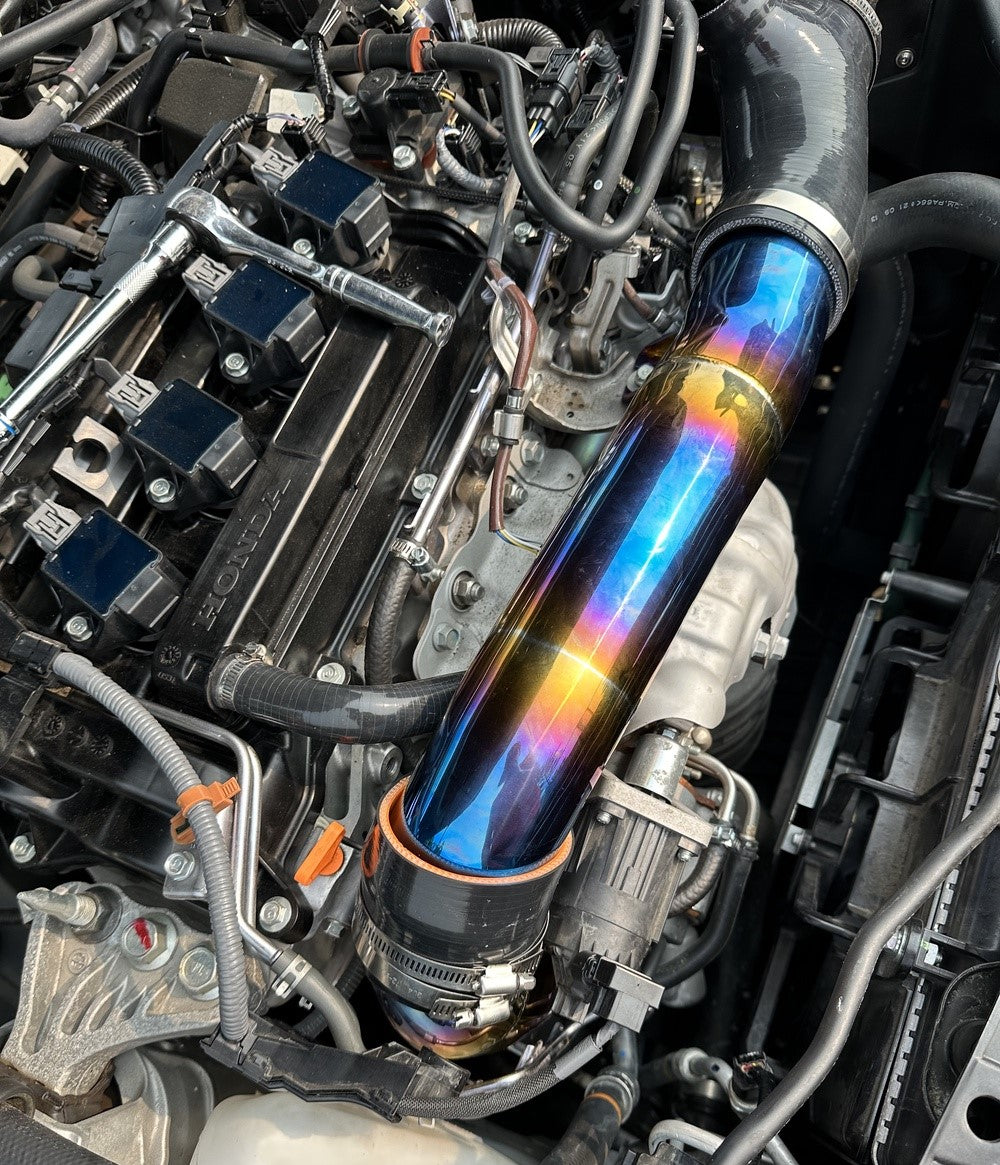 PrivateLabelMfg Turbo Inlet Pipe Kit Stainless Burnt Blue - 23+ Integra 22+Civic