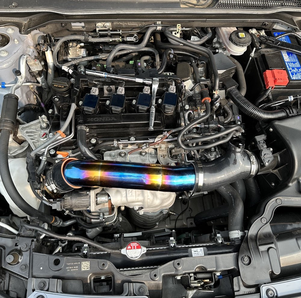 PrivateLabelMfg Turbo Inlet Pipe Kit Stainless Burnt Blue - 23+ Integra 22+Civic
